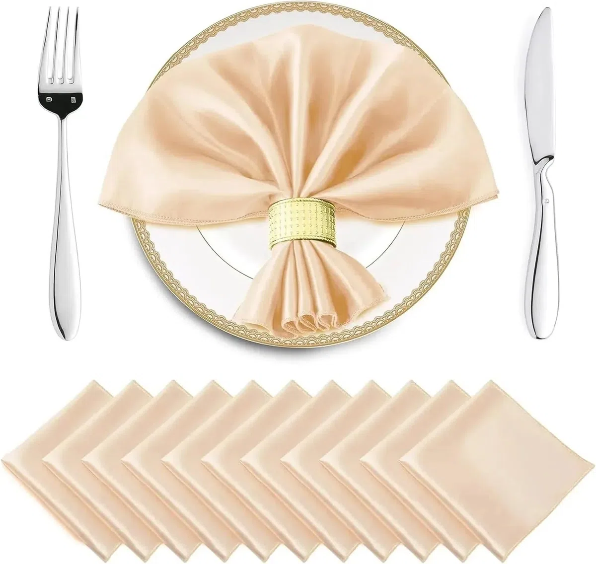 Napoles de Tela de algodón, Servilletas de Mesa, Paquete 60, 30x30 cm, satén Sedoso, cuadradas, Multicolor(60pcs Color2)