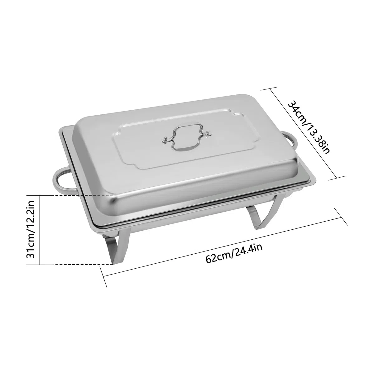 Juego de 9 litros para buffet de platos con práctica tapa, calentador de alimentos, calentador de buffet con patas, recipiente térmico para catering, buffet y fiestas