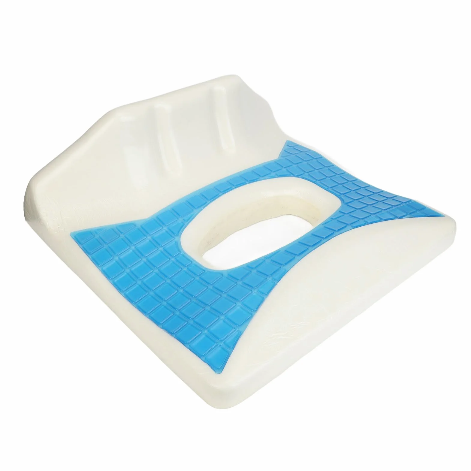 Cojín antiescaras, espuma viscoelástica con gel, alivio de presión, diseño hueco, funda lavable, postrado en cama, silla de ruedas, coxis, ciática, soporte