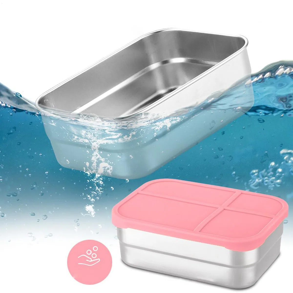 Para Snacks De Acero Inoxidable Recipiente Para Snacks 720 Ml Con Tapa De | Apilable Para Alimentos Para Almuerzo Escuela Viajes Picnic Guardería Deportes Oficina Hogar Camping Senderismo