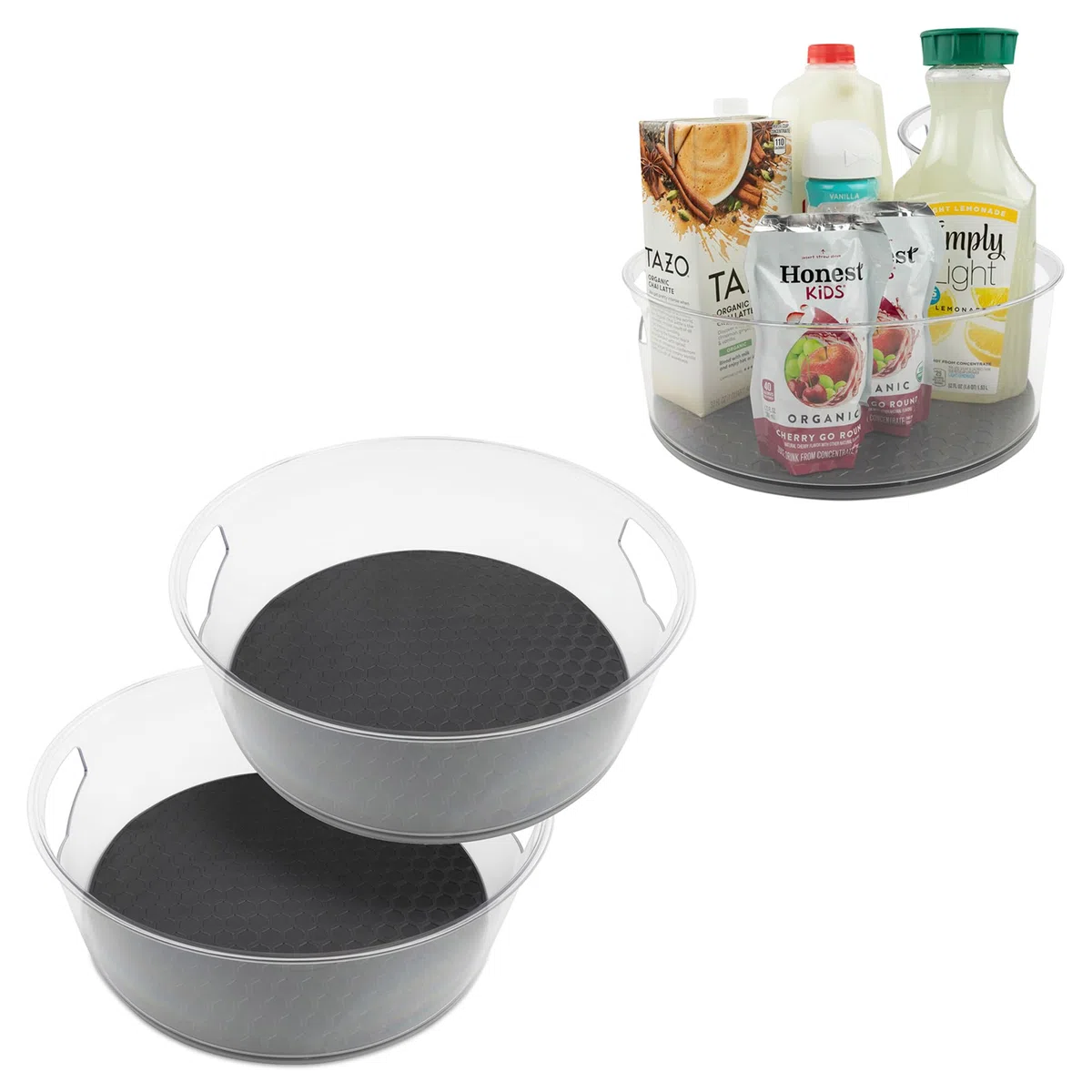 Spectrum Hexa Lazy Susan - Juego de 2 bandejas giratorias de Almacenamiento para refrigerador, despensa, Armario, Mesa y organización de estantes Especias, condimentos, Productos y más