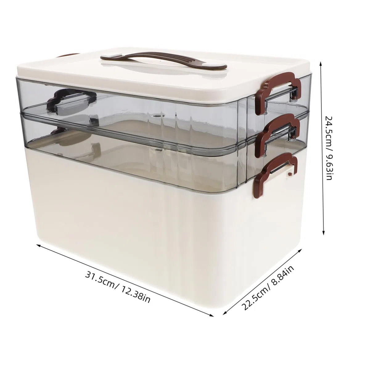 Cabilock Organizador de Medicamentos con Gran Capacidad, Caja de Plástico Multi-capas con Compartimentos Transparentes, Diseño Compacto y Asa para Uso en Viajes y Hogar