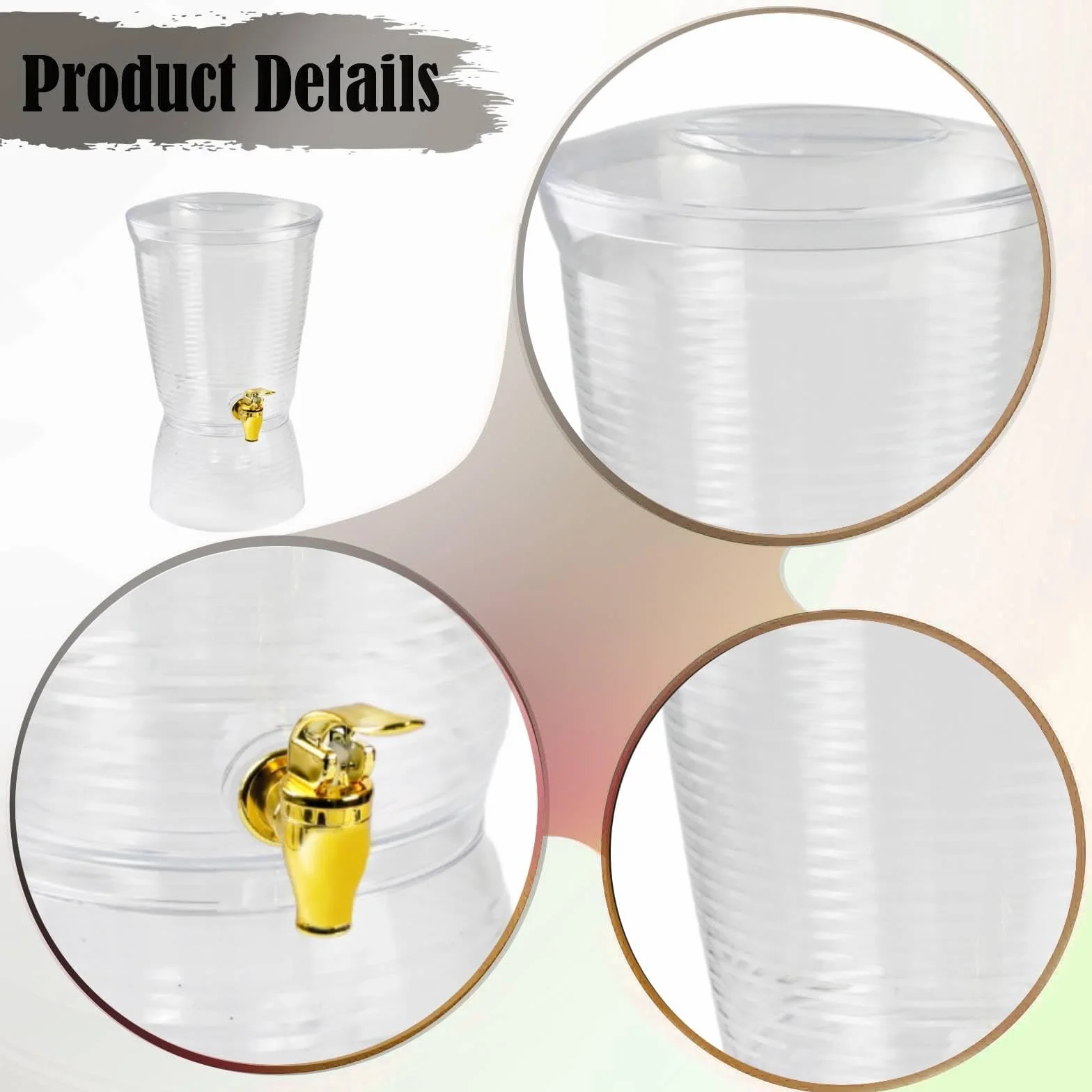 Baoblaze Dispensador Bebidas con Grifo 6 litros. Dispensador Jugo para restaurantes, Fiestas, Entretenimiento, barbacoas y hoteles.