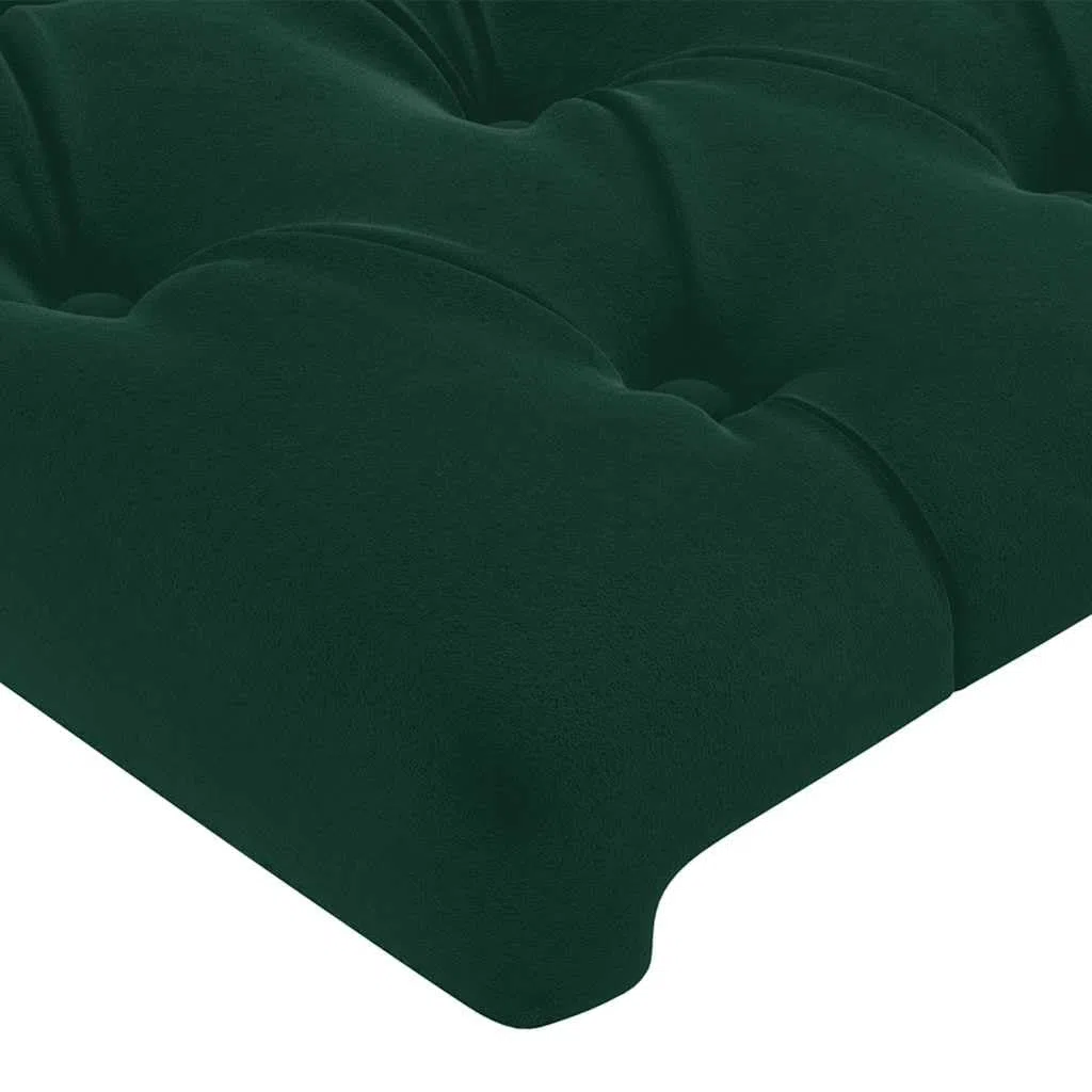 vidaXL Cabecero con Luces LED Cabecero de Cama Cabezal Tapizado para Cama Individual Mueble Dormitorio Interior Terciopelo Verde Oscuro 90x7x78/88 cm