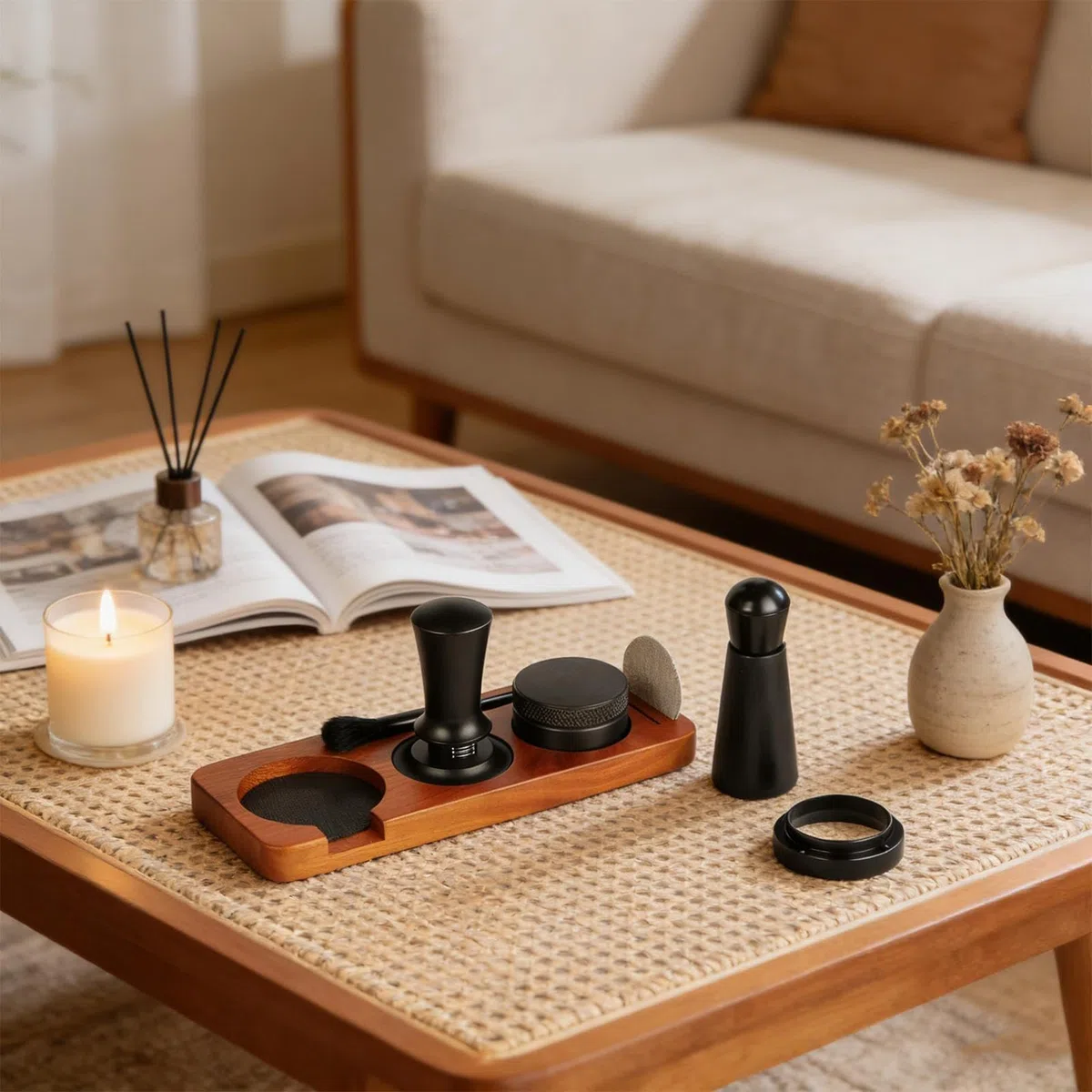 Juego de Accesorios para Espresso Distribuidor De Prensado De Cocina | Estación de Prensa para Café Para apartamento, comedor, bar, residencia, cafetería, casa, aficionados y principiantes