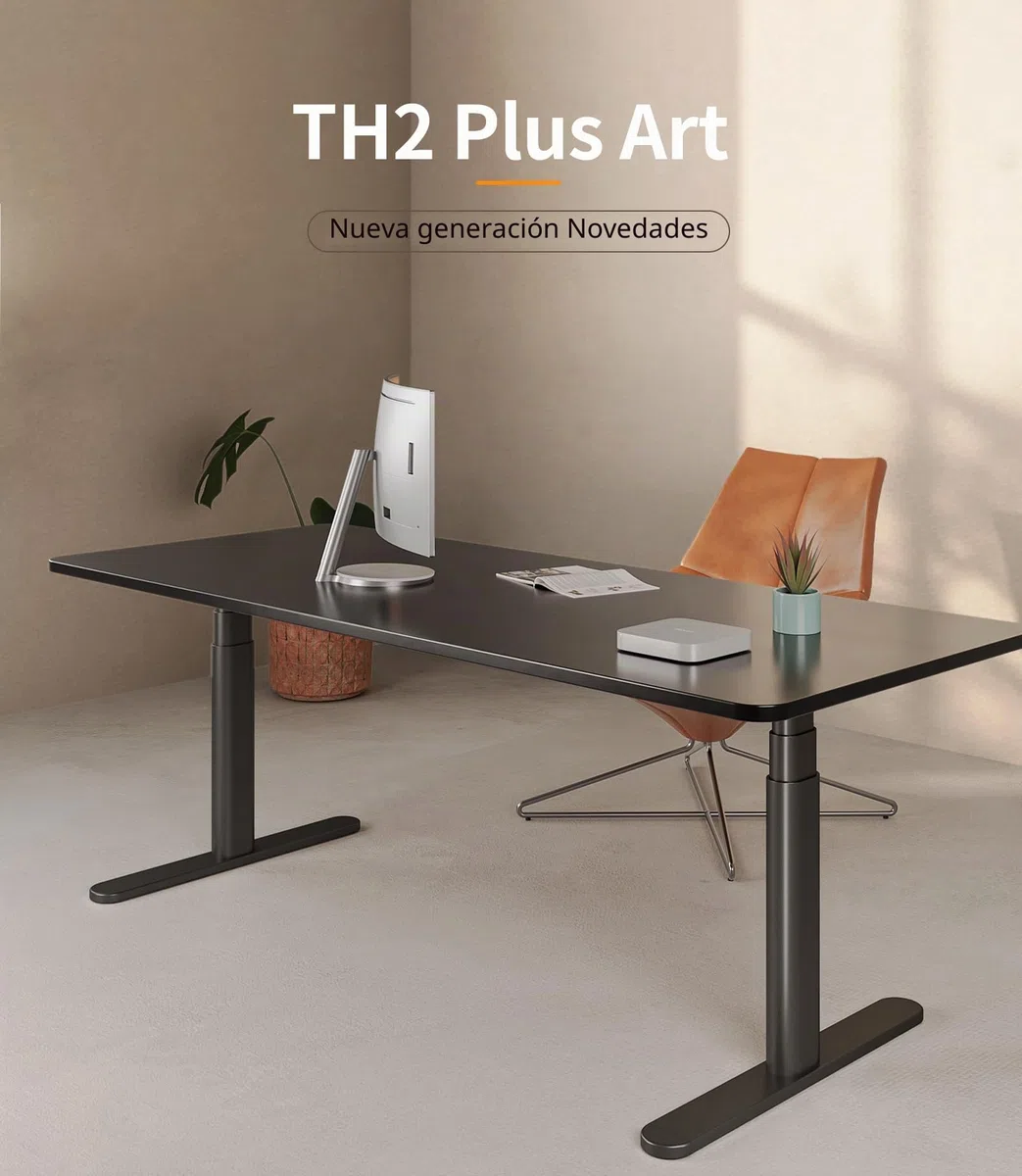 MAIDeSITe EL2 Plus Art Escritorio Elevable Eléctrico con Patas Ovaladas | Diseño Exclusivo de Patas Ovaladas, Doble Motor Estable y Silencioso con Carga 180kg, Rango Altura 62-125cm y 4 Memorias