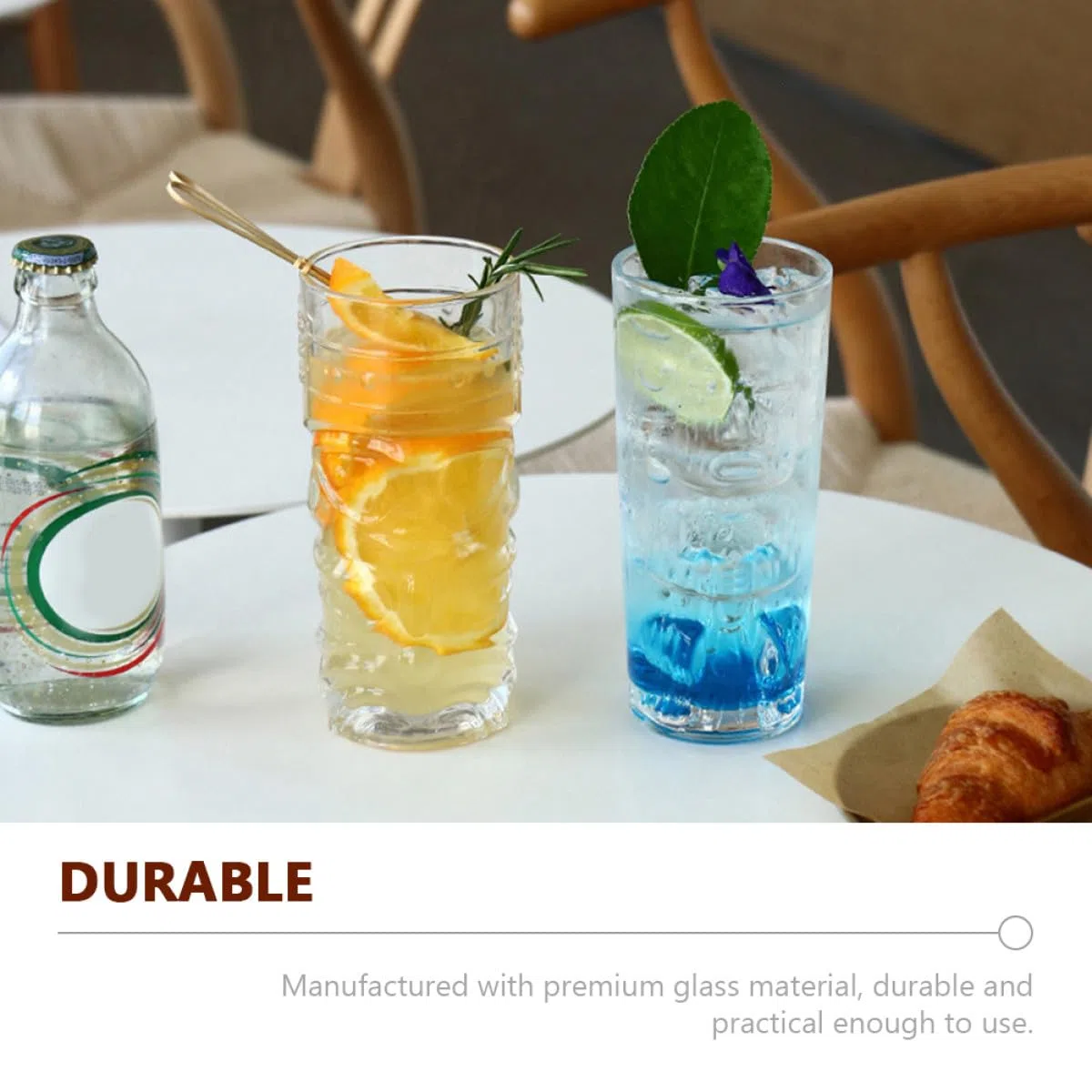Zerodeko 2 Tazas de Vidrio Transparente Diseño de Rostro Creativo, Copas de Vino Modernas para Fiestas y Bar, Vaso para Beber Tótem de Personalidad, Aptas para Hogar y Reutilizable