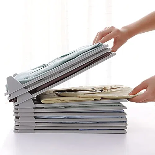 Organizador de armario, carpeta de ropa para camisetas, paquete de 12 unidades, solución plegable para organización de dormitorio, almacenamiento que ahorra espacio para un fácil arreglo de camisetas