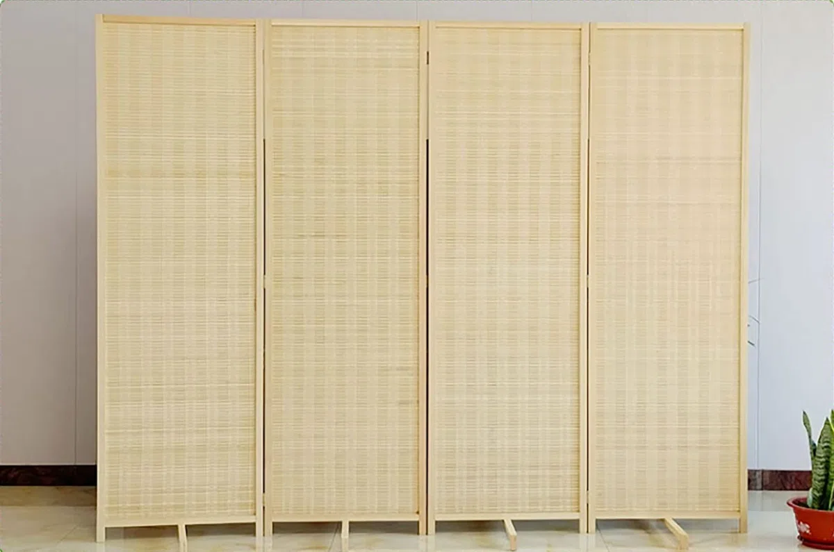 Separador de habitación de bambú ultra alto de 180 cm, para cambiar de ropa, balcón, biombos retráctiles japonés/chinos