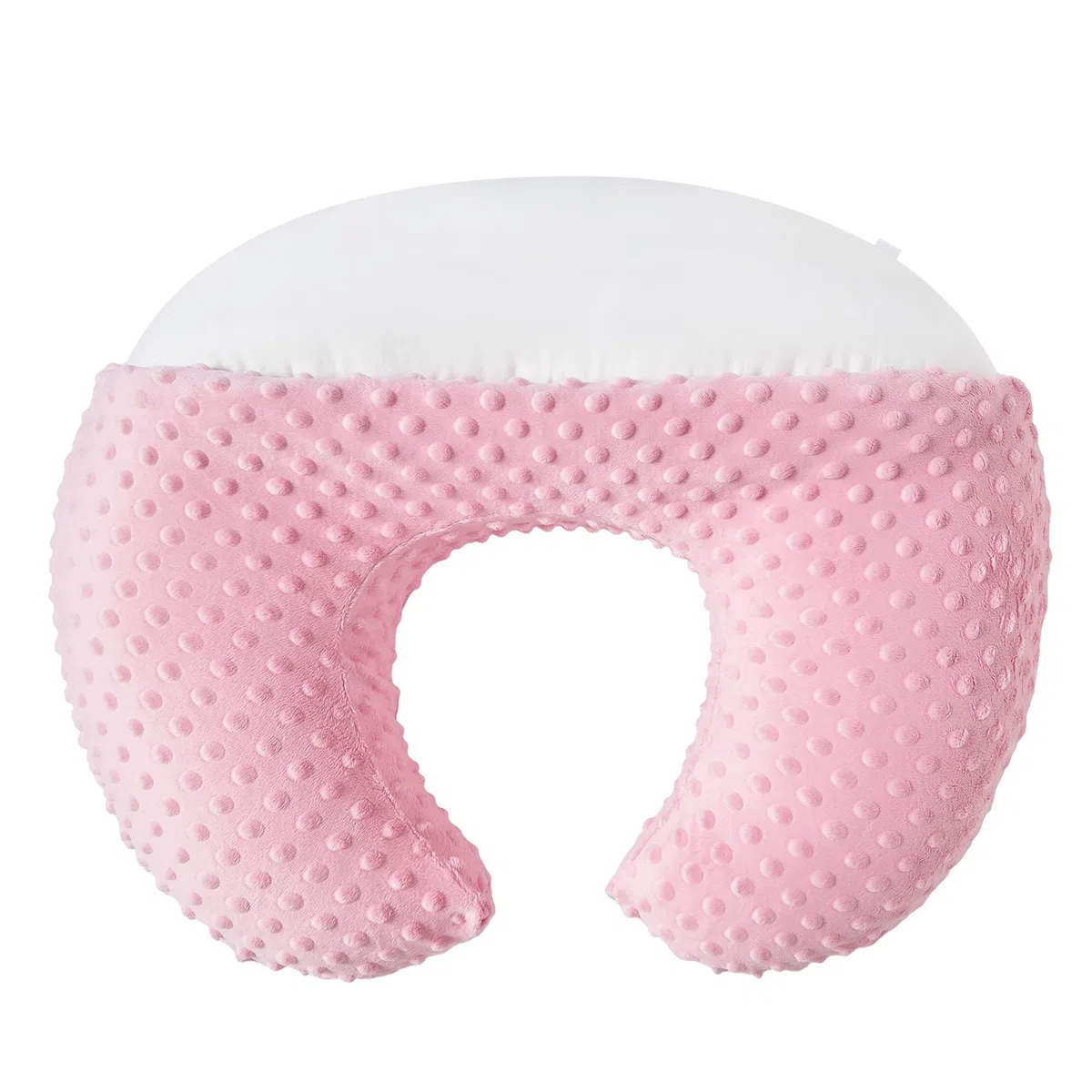 Juego de funda de almohada de lactancia con funda de almohada de lactancia para madres lactantes, almohadas de lactancia ultra suaves para bebés recién nacidos, niños y niñas (rosa caramelo)