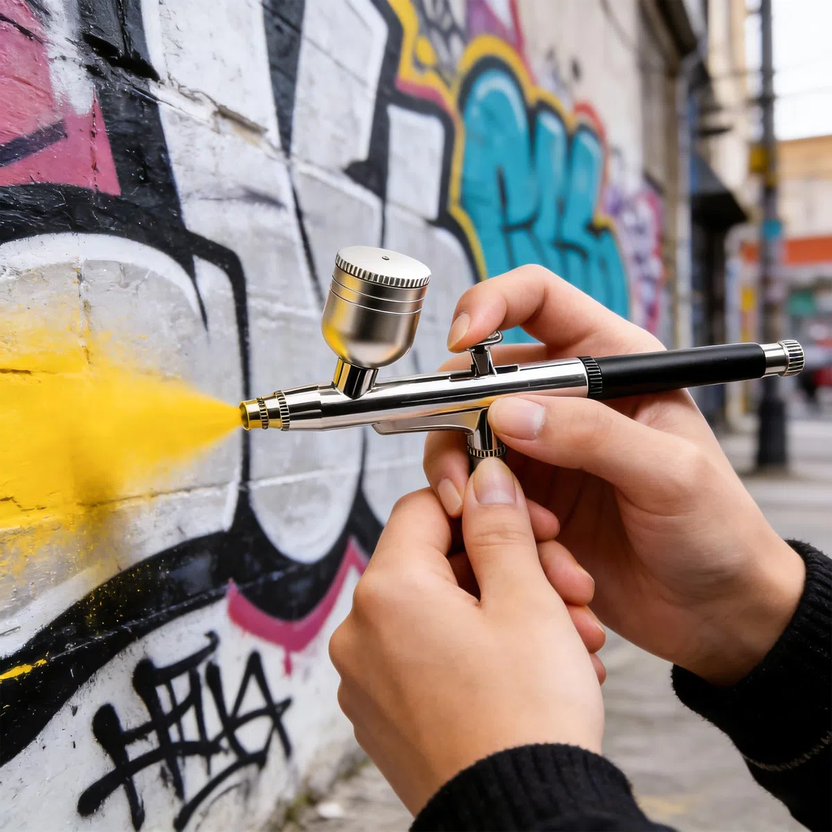 Kit de aerógrafo con compresor de aire portátil de 25 PSI con pistola de aerógrafo de doble acción + accesorios de limpieza para maquillaje, diseño de uñas, decoración de pasteles, modelado y tatuaje