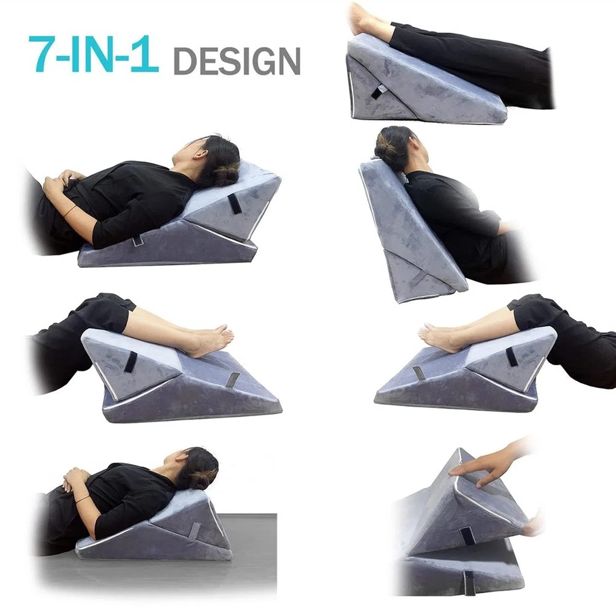 Memoria Espuma cuña Almohada Ajustable Dormir Inclinado cojín de la Pierna elevación Trasera Cojines de Soporte Lumbar