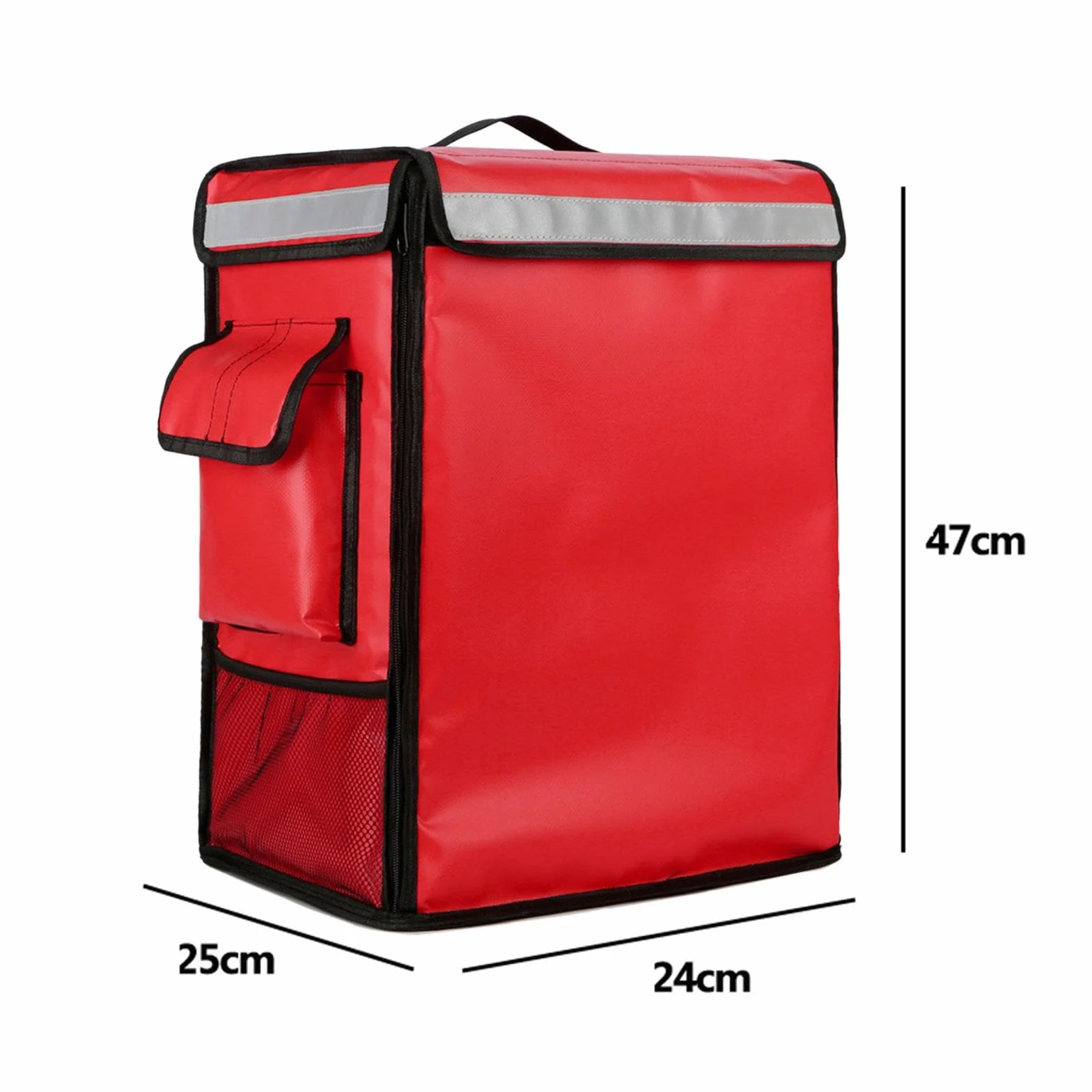 Mochila Isotérmica para Reparto de Comida, Bolsa de Catering, Bolsa Térmica para Alimentos Fríos Y Calientes para Reparto en Coche, Camping Y, Rojo, Individual