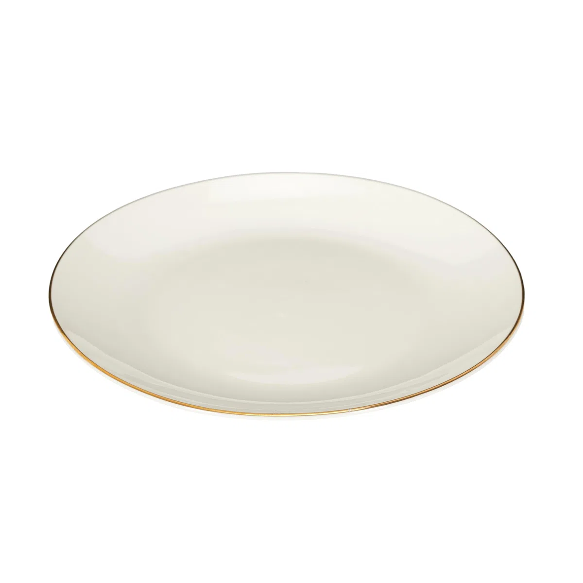 HOME DECO FACTORY - KA0539 Juego de Vajilla de Porcelana 12 Piezas - Diseño Elegante con Borde Dorado - Vajilla Versátil - Apta para Lavavajillas - Blanco 12 Pcs