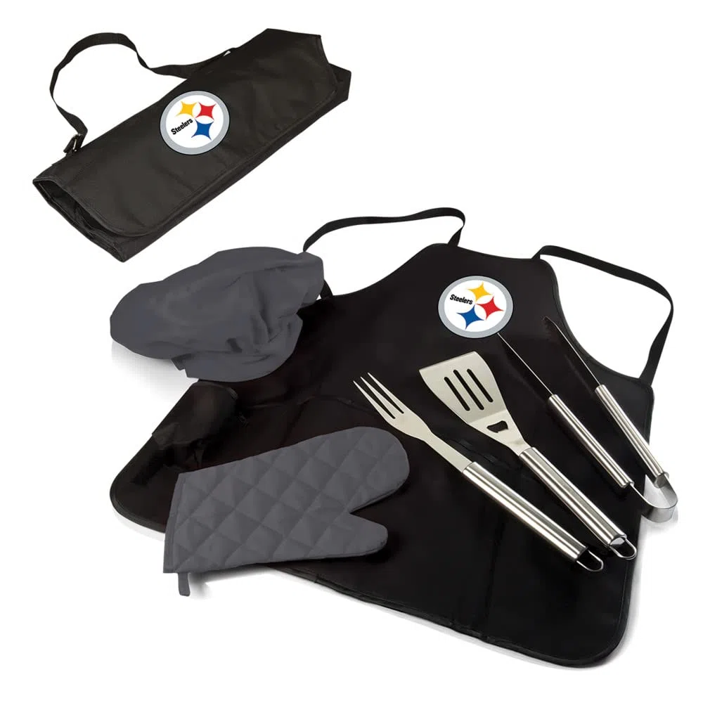 Picnic Time NFL Barbacoa Delantal Bolso Pro, Pittsburgh Steelers