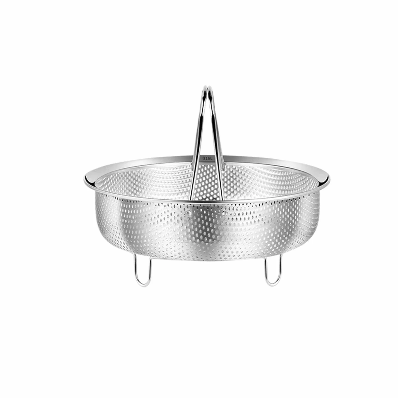 Vaporera de Acero Inoxidable Cesta de Vapor de Acero Inoxidable con Mango de Silicona for Olla a presión arrocera, Rejilla de Vapor, escurridor, Utensilios de Cocina(22cm)