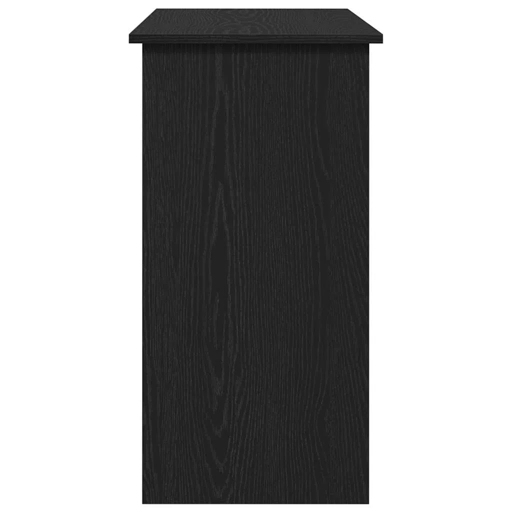 Escritorio negro 80 x 40 x 75 cm de material de madera, amplia superficie de trabajo para ordenador y utensilios de escritura, versátil en estudio, dormitorio, sala de estar