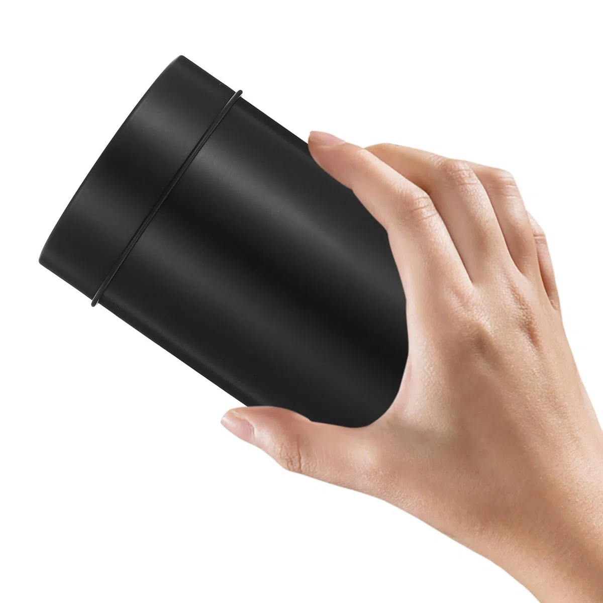 Operitacx Recipiente para Té de Hojalata Tapa Hermética, Contenedor de Almacenamiento Doméstico Negro, Diseño Simple para Cocina y Escritorio