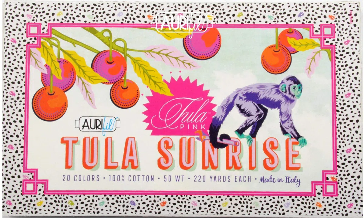 Tula Pink Tula Sunrise - Juego de 20 bobinas pequeñas de hilo Aurifil, 50 pesos TP50SC20