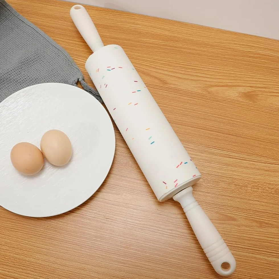 Rodillo de silicona para hornear, herramienta de cocina doméstica, accesorio antiadherente para hornear, 31 x 4,3 cm, fácil de limpiar, perfecto para galletas y pastelería