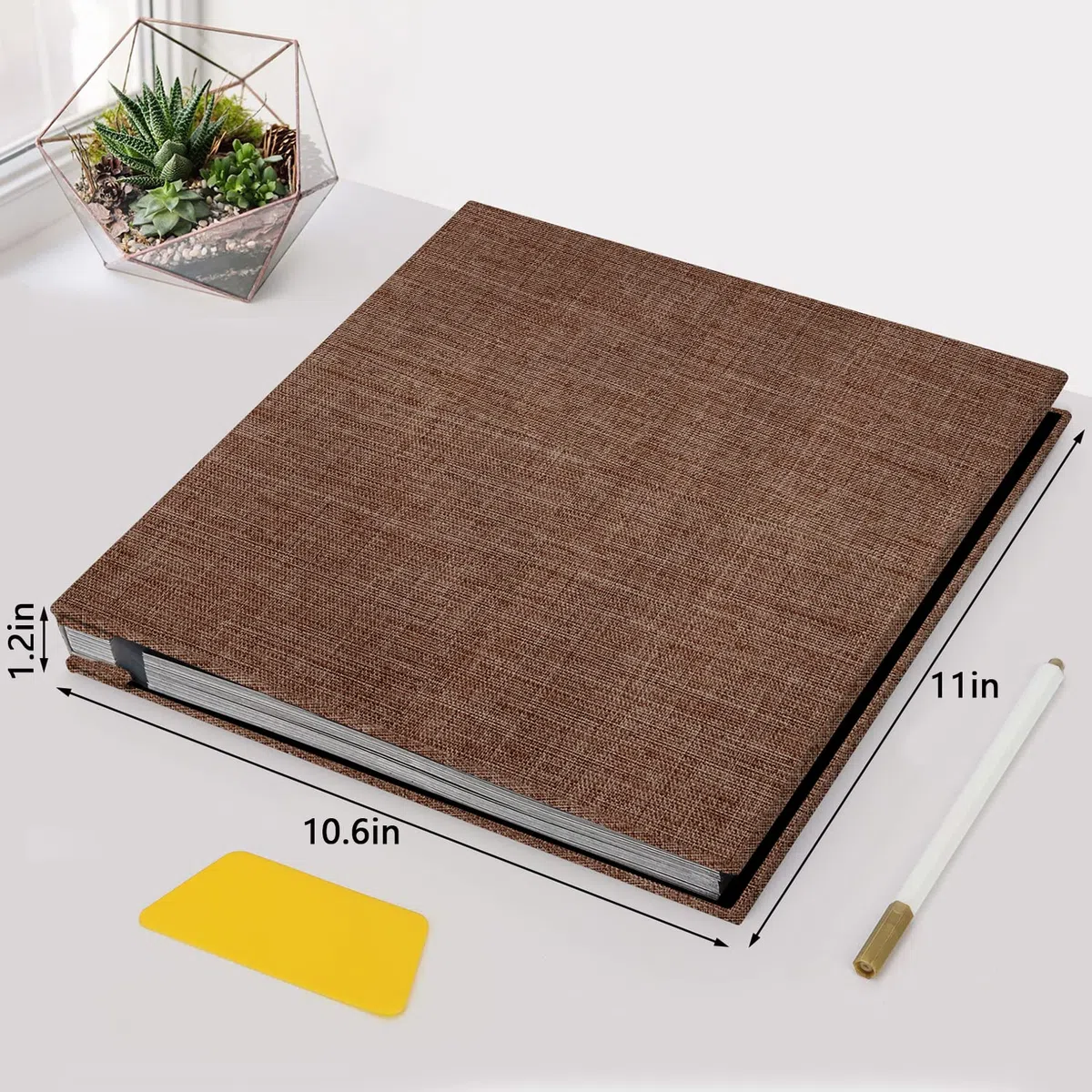 Zesthouse Álbum de fotos autoadhesivo, 60 páginas magnéticas para álbumes de recortes con página adhesiva, álbum de fotos con capacidad para 8 x 10, 5 x 7, 4 x 6 y 6 x 8 y 3 x 5, ideal para bodas