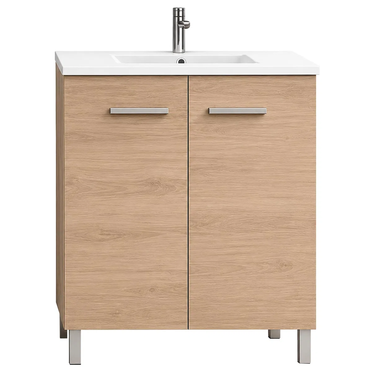 Mueble Baño 80cm Lavabo Baño No Incluye Espejo | Bajo Lavabo Compacto Preinstalado de Fábrica · Lavabo con Pie de Porcelana Ideal