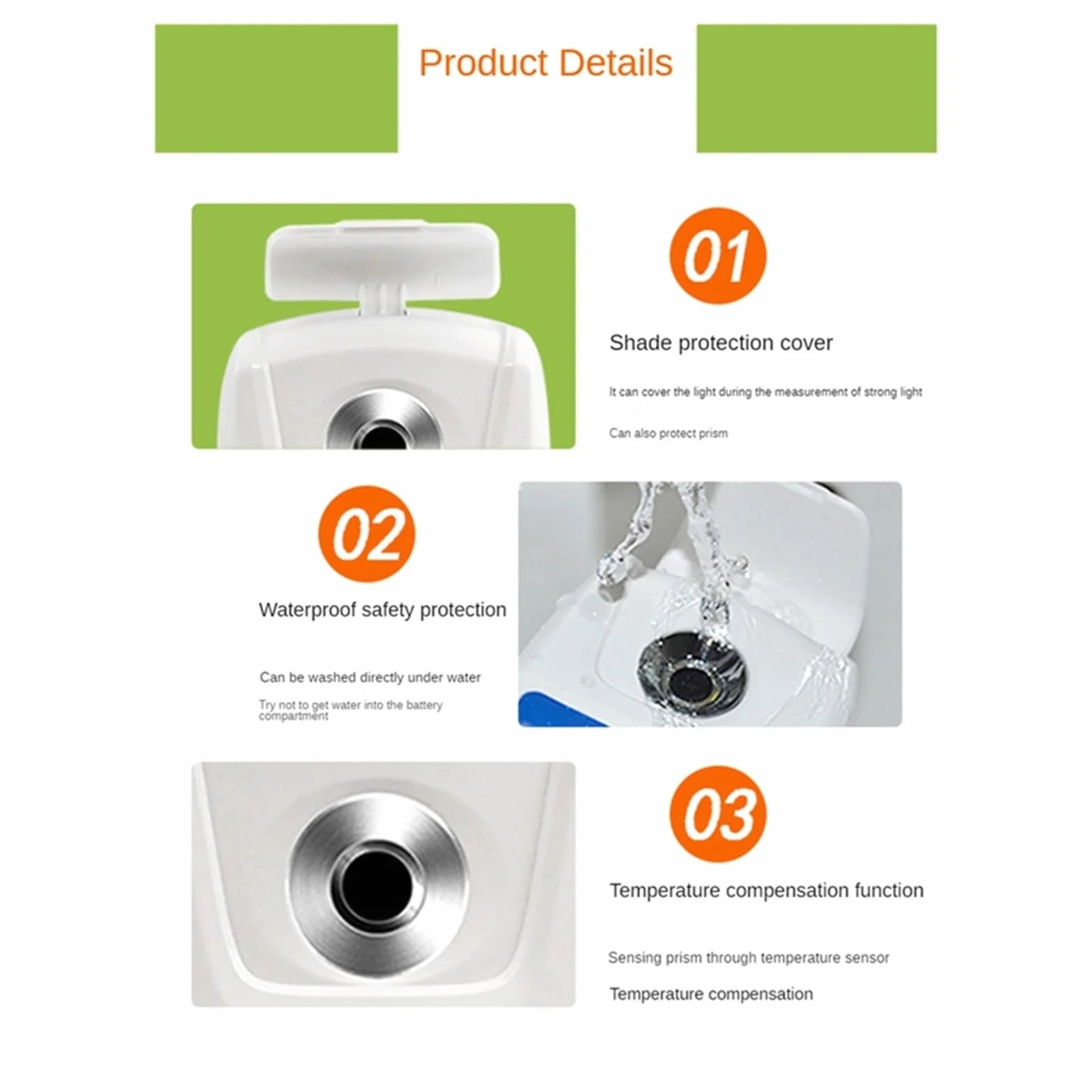 Medidor de Brix de azúcar 0-55% Digital Meter Tester Refractómetro profesional con batería Jugo de frutas Bebidas Medidor de azúcar Alta concentración Fácil de limpiar y almacenar