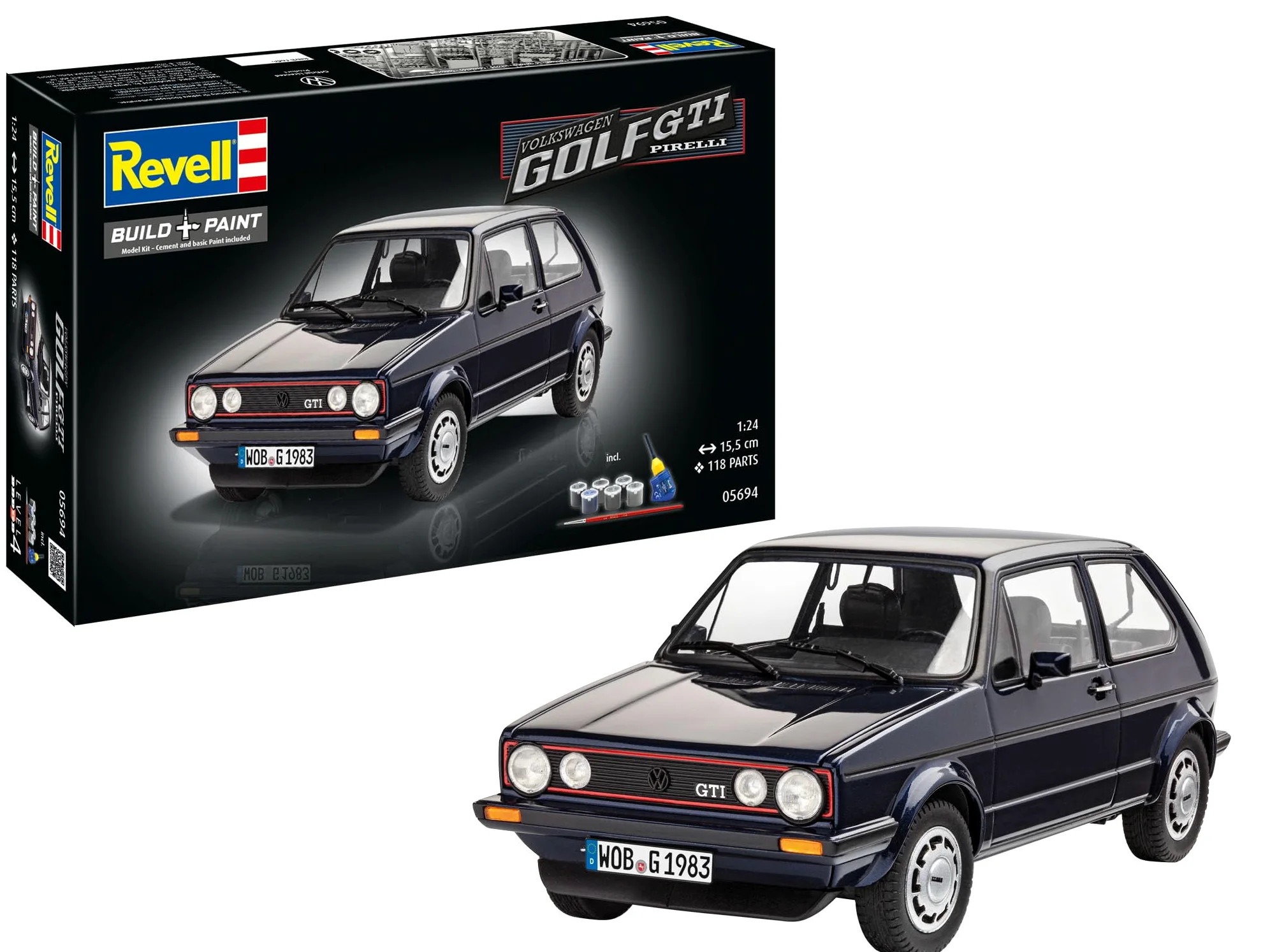 Revell 05694 12 Maqueta de 35 Years Volkswagen Golf GTI Tapicería en Escala 1: 24, Niveles 4