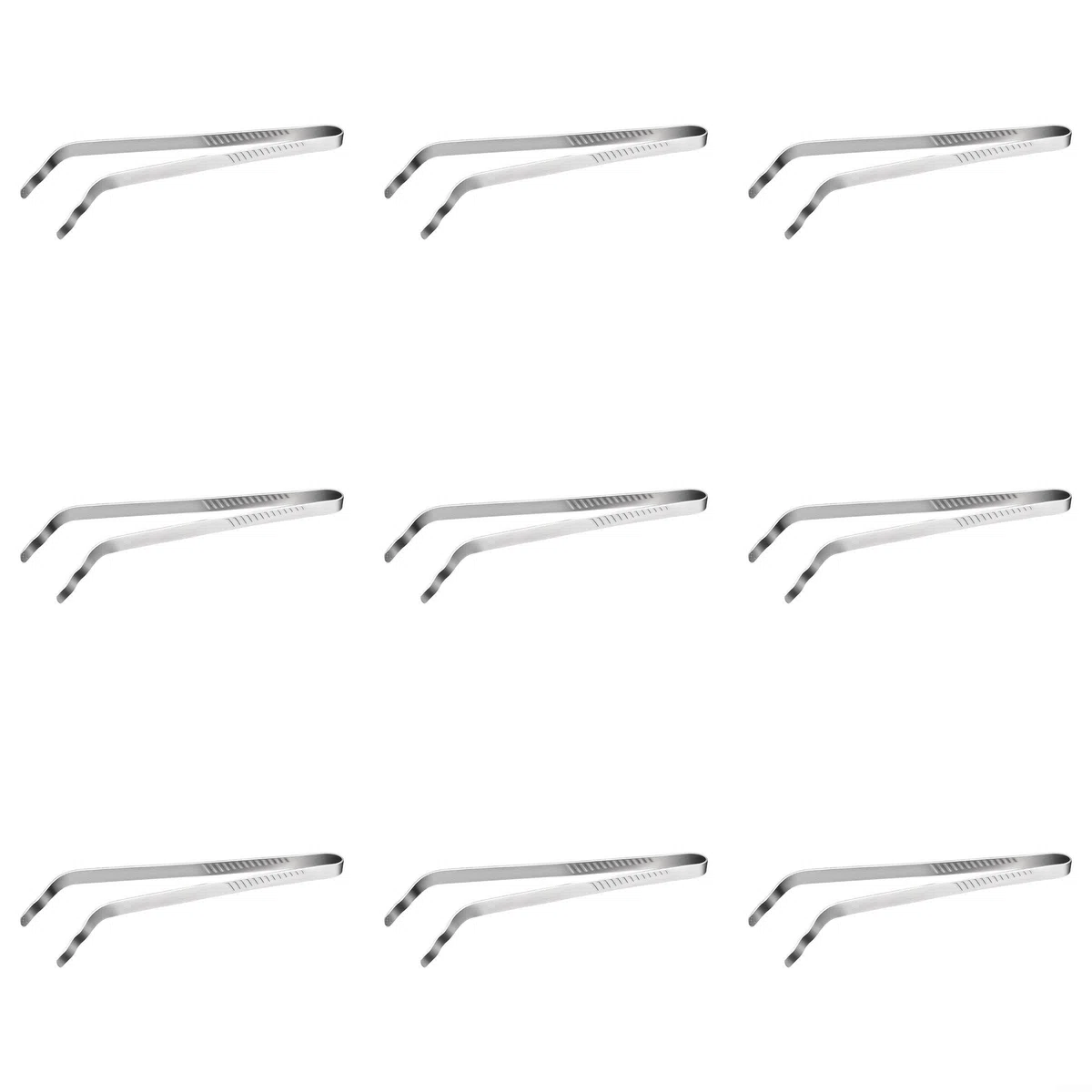 QOXEZY Pinzas de acero inoxidable, mango extralargo, cabeza de abrazadera dentada antideslizante para carne, pan, pasta, herramienta multiusos para barbacoa, freír, hornear, servir buffet (9)