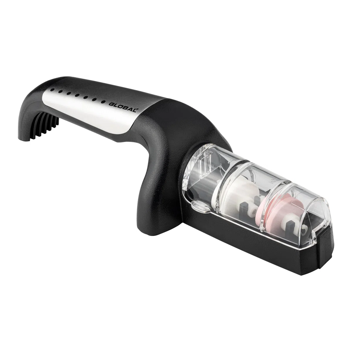 Global G-91/BW Minosharp - Afilador de cuchillos (cerámica, 2 niveles, 2,1, acero inoxidable)
