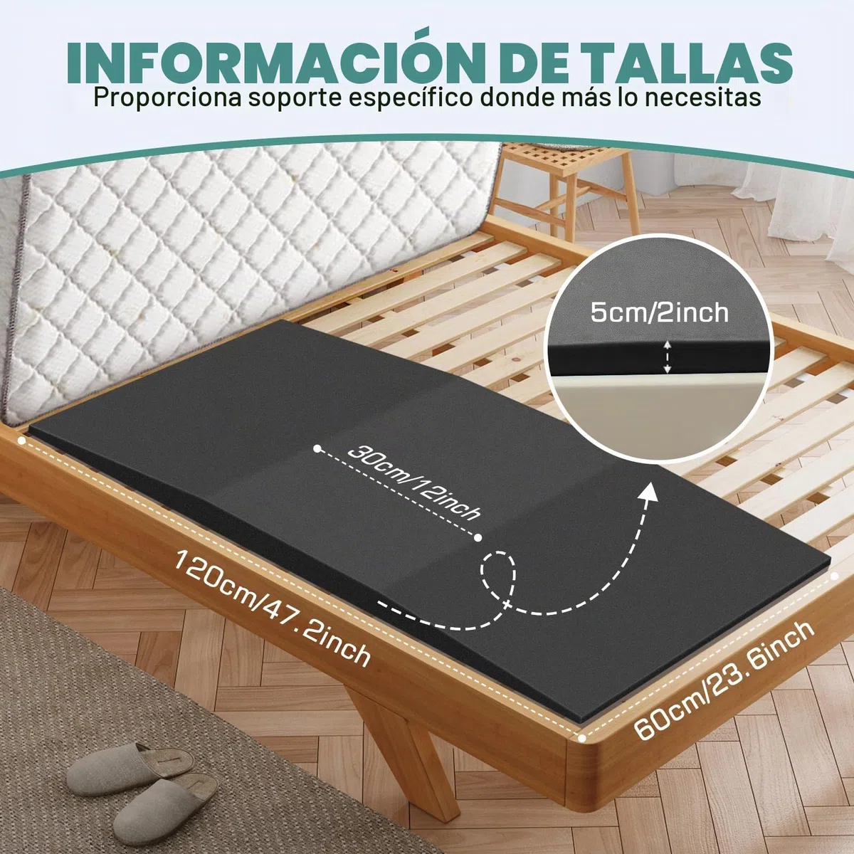Soporte para Colchón Hundido Arregla Camas Hundidas Almohadilla de Inserción de Espuma de Alta Densidad 40D, Tablas de Soporte de Colchón, Soportes de Colchón Hundido Almohadilla de Espuma para Camas