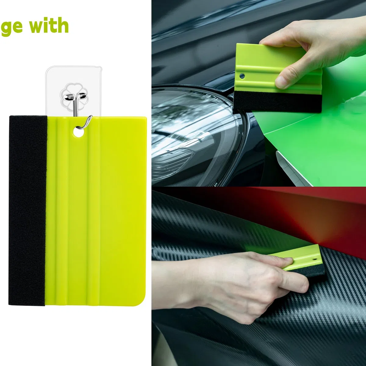 FOSHIO - Kit de herramientas de vinilo para coche, cinta de corte sin cuchillo, 50 m, raspador para película teñida, kit de herramientas para envoltura de película, 6 imanes para envolver, raspador