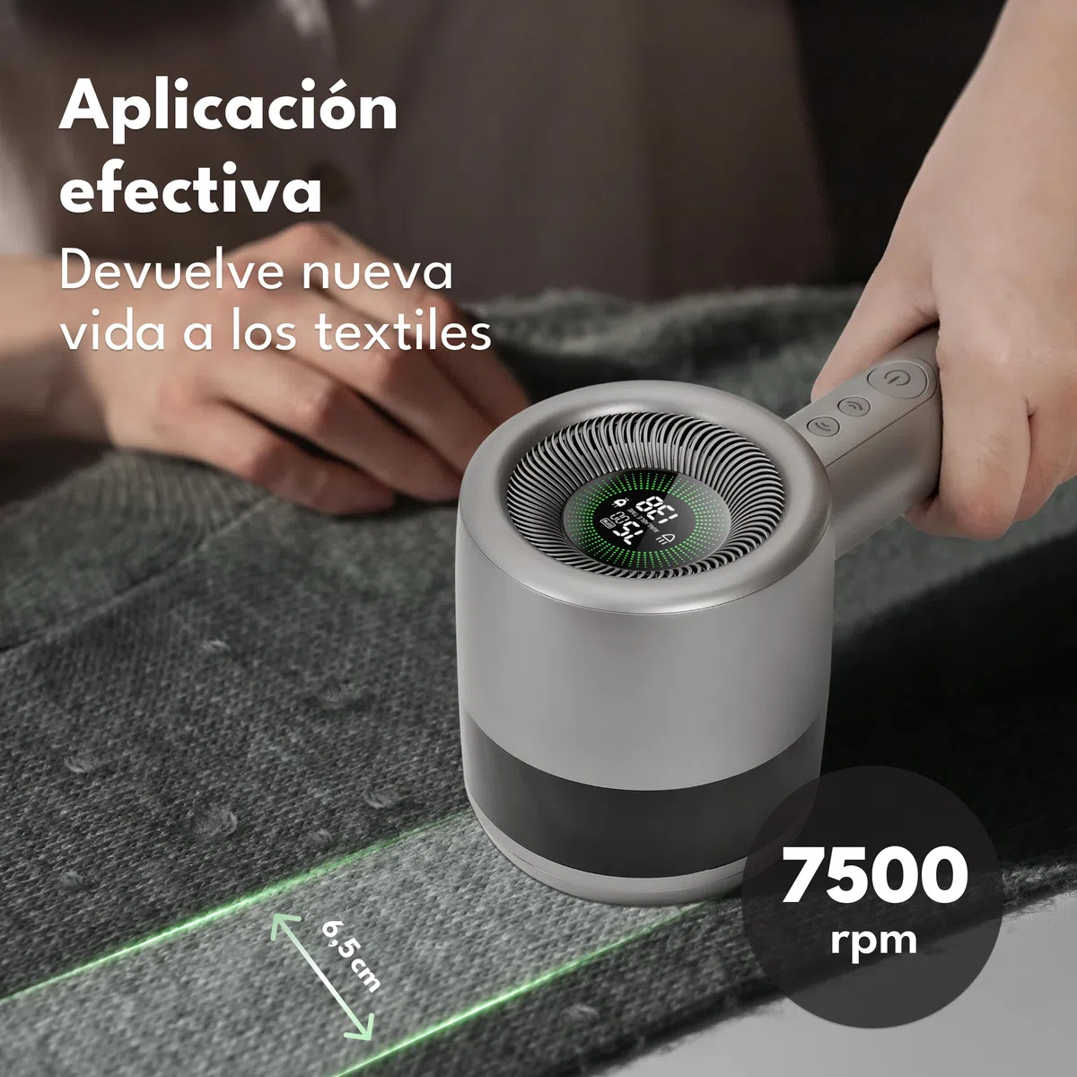 LEBENLANG Premium quitapelusas electrico Recargable 4000mAh - 5 Modos | 3,5h de autonomía I Incl. linterna & pantalla LED I Maquina quita pelusas para Quitar bolas de la ropa bolitas Pelusas lint