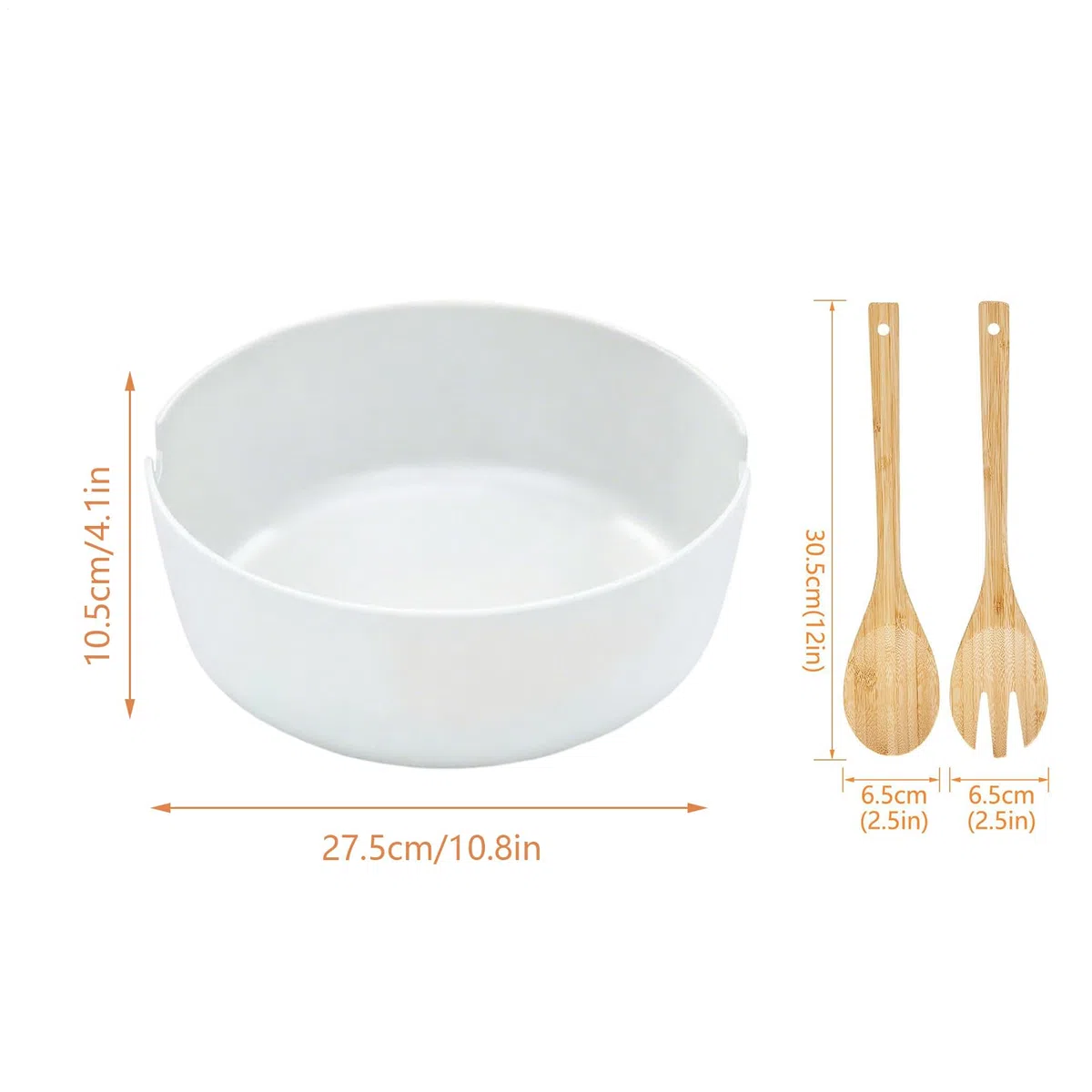 Ensaladeras Grandes Ensaladeras De Madera Vajilla Cuchara Tenedor | Boles Grandes para Ensaladas y Comer Verduras Pasta Cereal Fideos Preparación Comidas Cocinar Casa Camping Barbacoa