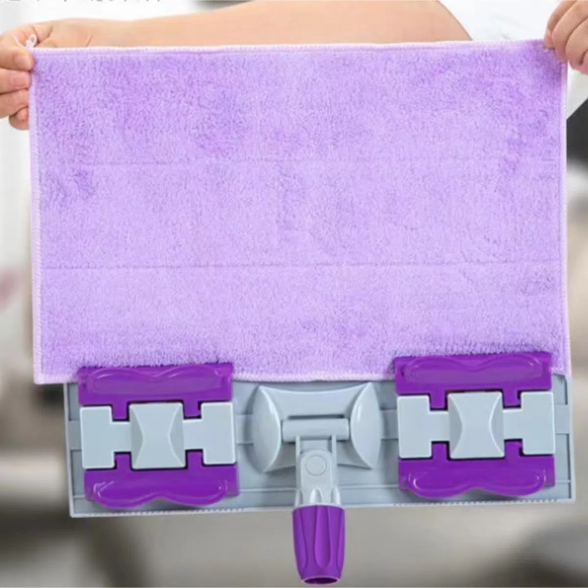 Fregona Herramienta De Limpieza Doméstica con Trapeador Plano, Artefacto Perezoso, Repuesto Lavable A Mano Limpieza Suelo(Purple)