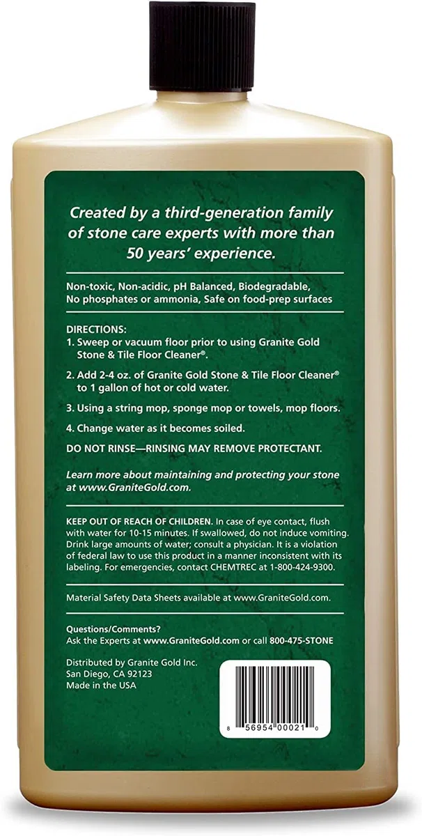 Granite Gold Stone and Tile Floor Cleaner GG0210, 32-Ounce Concentrated Formula