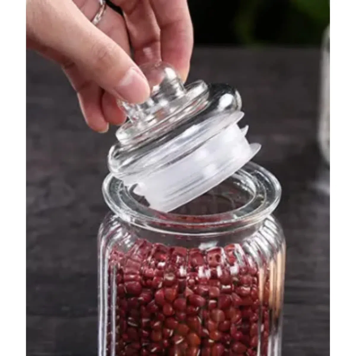 MUAC Tarro de vidrio con tapa para cocina, tarros pequeños para almacenamiento de cocina, tarro de vidrio, recipientes de almacenamiento de alimentos para almacenar especias, mermelada, miel, Aachar,