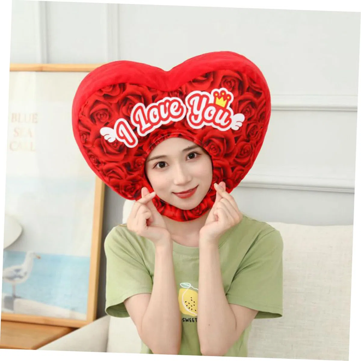 TOYANDONA Gorro de Disfraz de Corazón de Peluche 45X30 CM Sombrero Novedoso para Fiesta y Cosplay Accesorio para Fotos en Eventos y Festivales Diseño y Cómodo