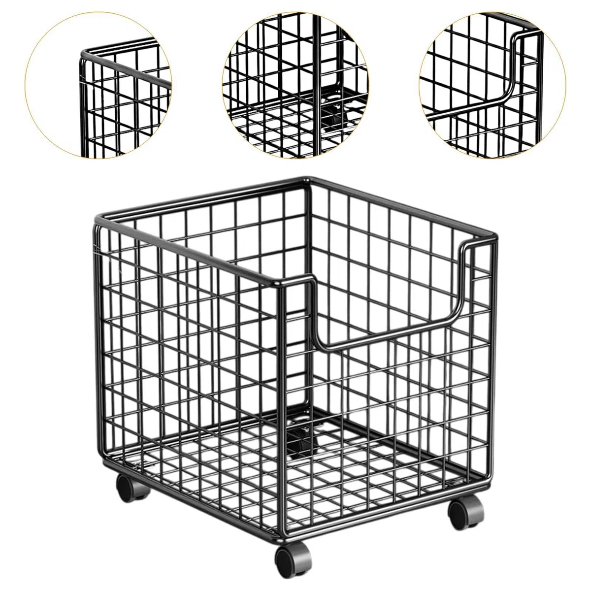 LOVIVER Estante de despensa de carros de Almacenamiento de Cocina, Cesta de Almacenamiento de Alambre de Metal, Organizador, Carrito de Rollo de Frutas de