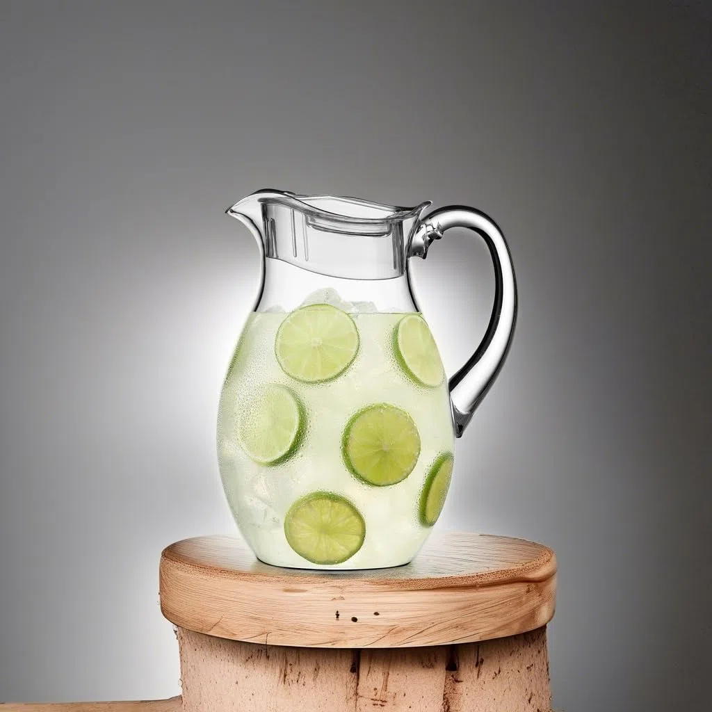 Jarra acrílica con tapa (72 onzas), ligera, inastillable, sin BPA, ideal para sangría, limonada, agua, jugo, té helado, leche y más