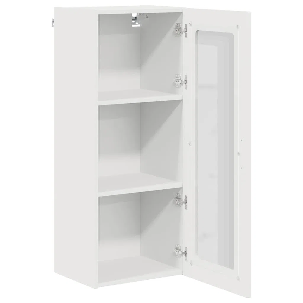 Armario de cocina de madera blanco 40 x 31 x 100 cm con puerta y 3 estantes, armario de pared para cocina y comedor, armario auxiliar versátil y organizador para vajilla y suministros