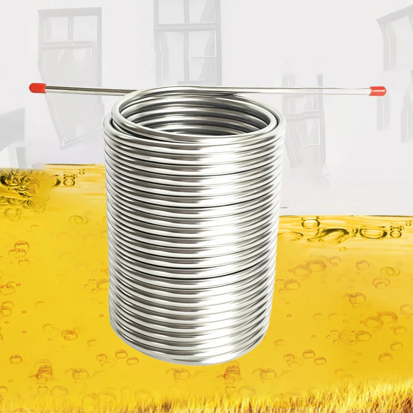 de Mosto Bobina Tubo Acero Inoxidable 304 Alimentario Interior Liso Limpieza Rápida Adecuado para Cervecería Casera Fiestas, Sin Conector, Individual