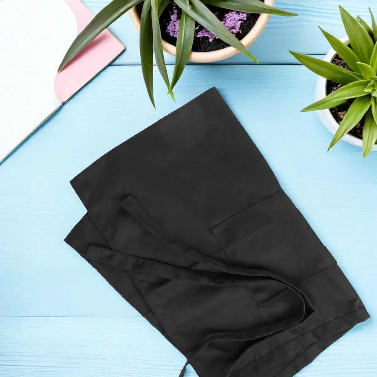 6 Delantales Cortos de Media Cintura para Cocina y Barbacoa con Amplios Bolsillos Tela Resistente al Calor Poliéster y Algodón Diseño Unisex para Hombre y Mujer Fácil Limpieza