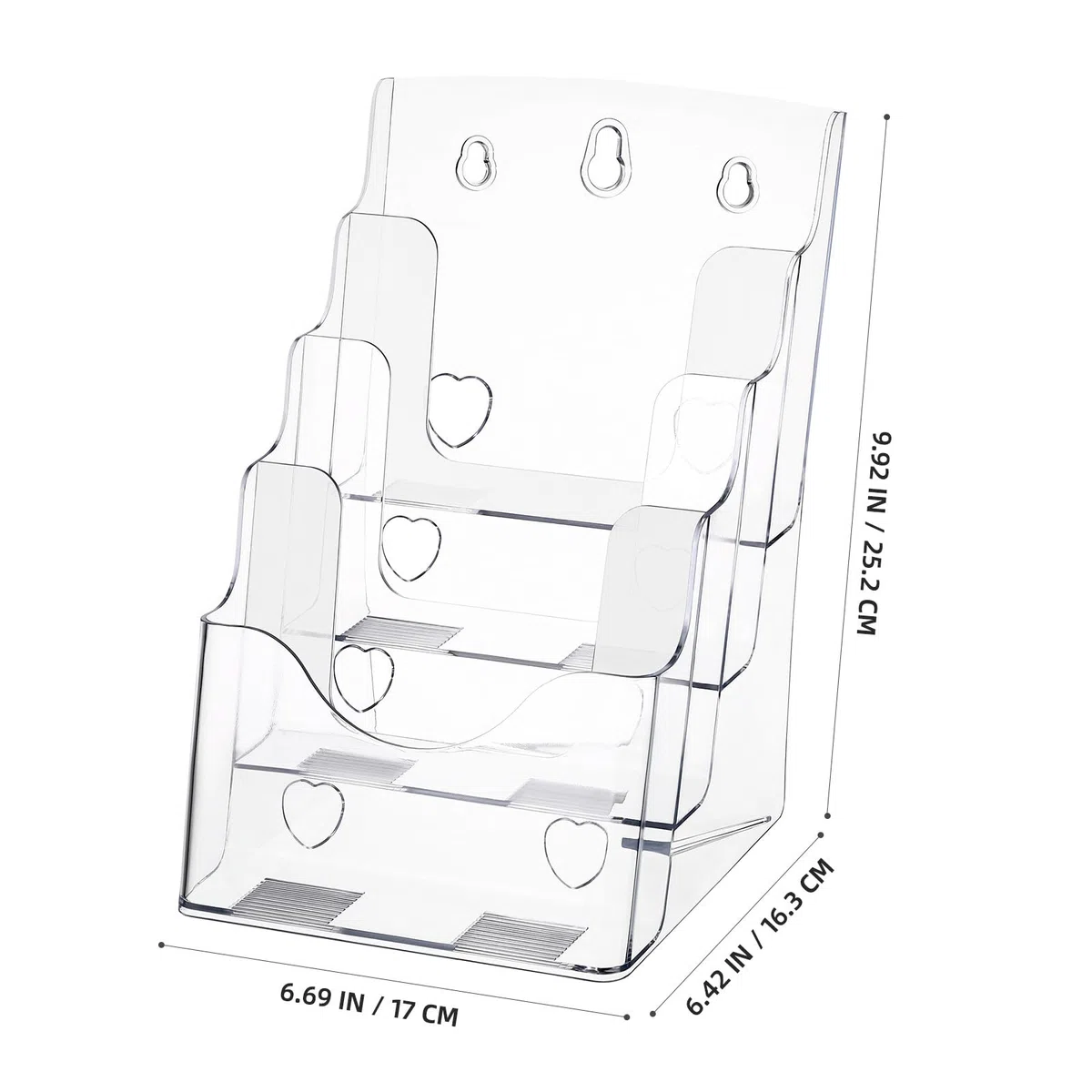 Expositor de Folletos Acrílico Transparente Organizador Escritorio Resistente Material para Oficina y Hogar