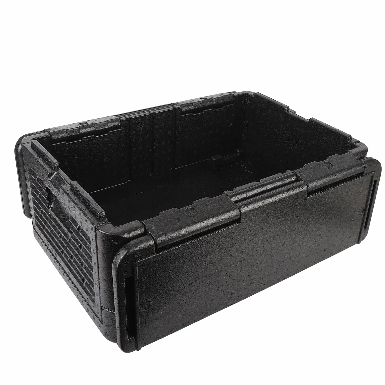 Caja Aislante para Alimentos, 60 L, de Gran Capacidad, Plegable, Portátil, con Contenedor Aislado para Acampar Al Aire Libre, Picnic, Pesca, Playa, Familia, Compras (BLACK)
