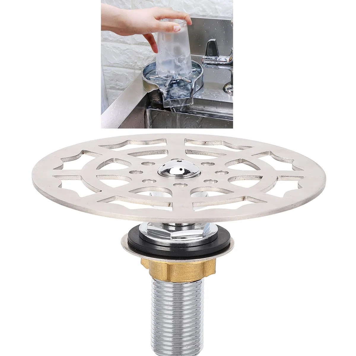 Grifo Limpia Vasos Automático, Grifo Enjuagador de Vasos De Bar Boquilla Enjuagadora de Vasos de Acero Inoxidable Lavavasos Automático Accesorio Enjuagavasos para Hogar, Cafetería