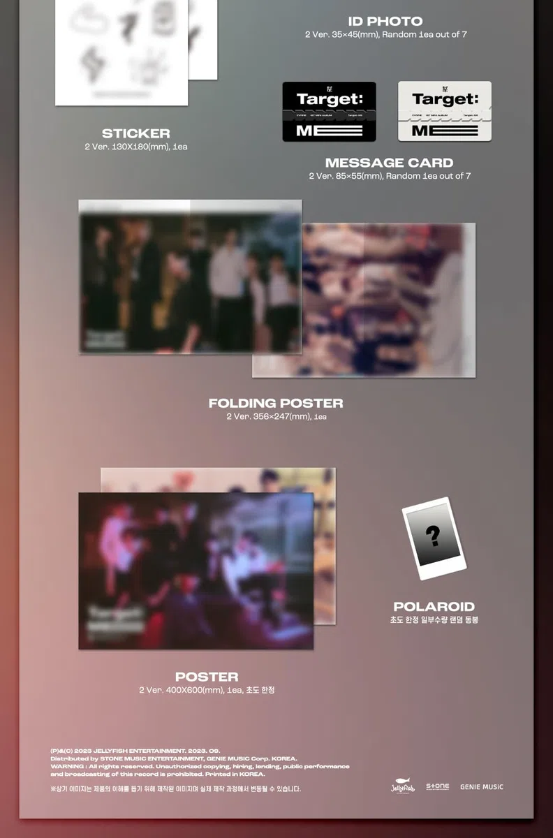 EVNNE Target: ME 1er mini álbum CD + libro de fotos + póster plegable en paquete + tarjeta fotográfica + seguimiento sellado Boys Planet (set completo de 9 versiones (E+V + Digipack 7 version))