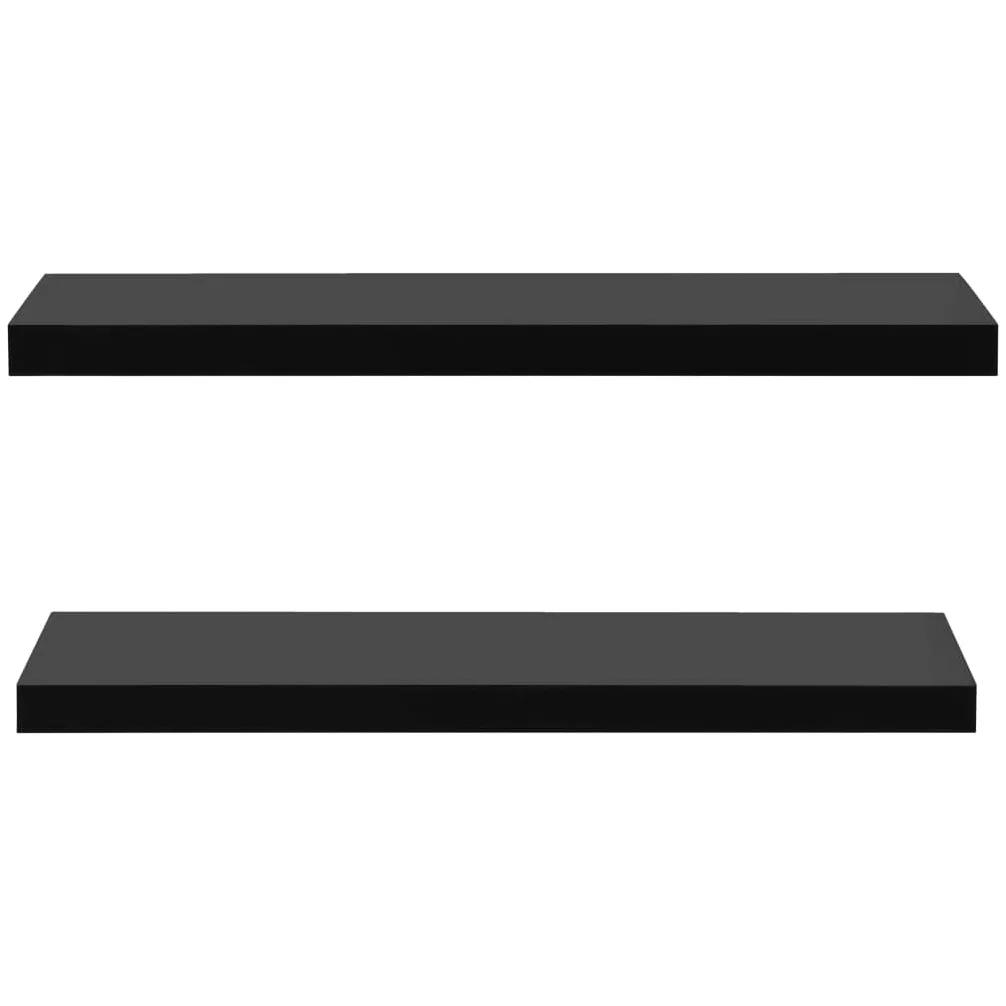 Juego de estanterías flotantes de madera de densidad media, color negro, 100 x 20 x 3,8 cm, con montaje invisible para salón, oficina y baño