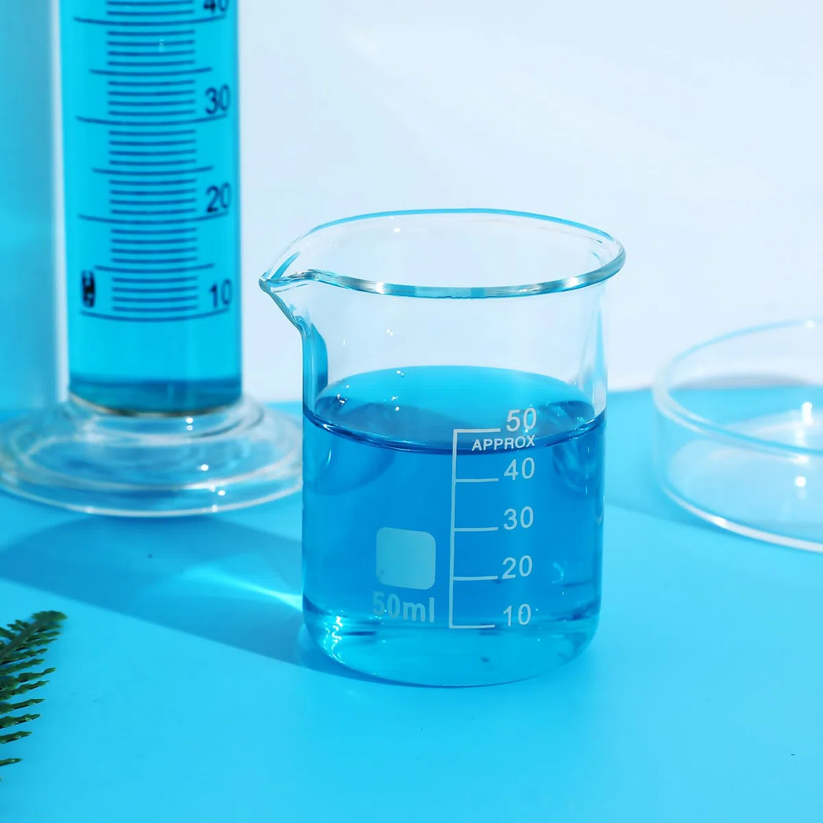 Uonlytech Vasos de Precipitados de Vidrio Graduados 50 Ml 20 Unidades Material de Laboratorio Transparente Boquilla Resistentes al Calor para Experimentos Científicos y Medición Precisa
