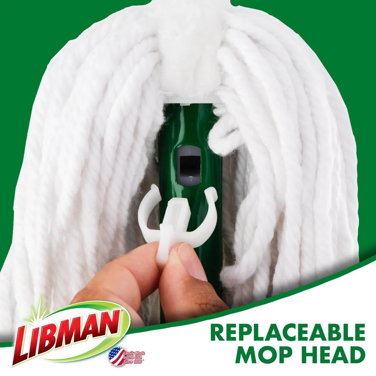 Libman Recambios, Hilo de poliéster, Blanco y Verde, Paquete de 3